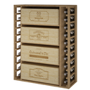 Modulo Legno 4 Ripiani Scorrevoli K542 - 4 Casse da 12 bottiglie