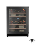 Wijnkoelkast Inbouw Wifi Zwart 48 flessen Dubbele Temperatuur - Push Pull Opening