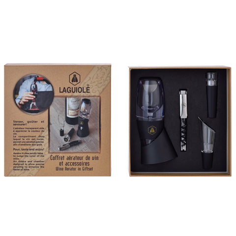 Laguiole Wine Aerator with 4 Accessories