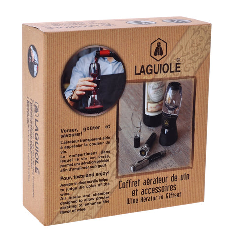 Aeratore Vino Laguiole con 4 Accessori