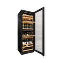 Built-in 150-bottle Black Dual Temperature Cellar Refrigerator - Handleless with Groove