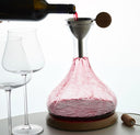 LANGHE Crystal and Oak Decanter Set