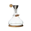 LANGHE Crystal and Oak Decanter Set