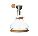LANGHE Crystal and Oak Decanter Set