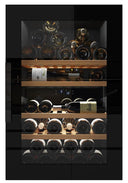 Eingebauter Weinkeller-Kühlschrank mit schwarzer Säule für 52 Flaschen – einziehbarer Griff