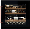 Eingebauter Weinkeller-Kühlschrank mit schwarzer Säule für 41 Flaschen – einziehbarer Griff