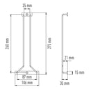 Pojedynczy, smukły uchwyt na szkło