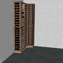 Houten hoekrek - 168 flessen