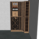 Houten hoekrek - 168 flessen