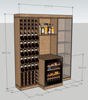 Modulaire en bois pour mur  - 120 bouteilles