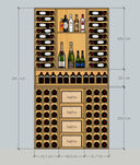 Modulaire en bois pour mur  - 120 bouteilles