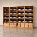 Houten massief displayrek - 1200 flessen