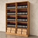 Houten massief displayrek - 600 flessen