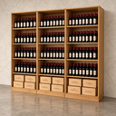 Houten massief displayrek - 900 flessen