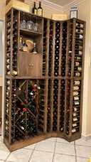 Houten hoekrek - 168 flessen