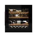 Réfrigérateur Cave à Vin Encastrable Colonne Noire 41 Bouteilles - Poignée Rétractable