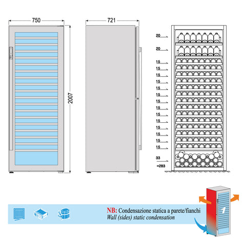 Cantina Fridge 303 Single Temperature Bottles
