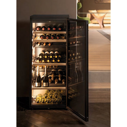 Weinkeller Kühlschrank Schwarz 124 Flaschen mit doppelter Temperatur
