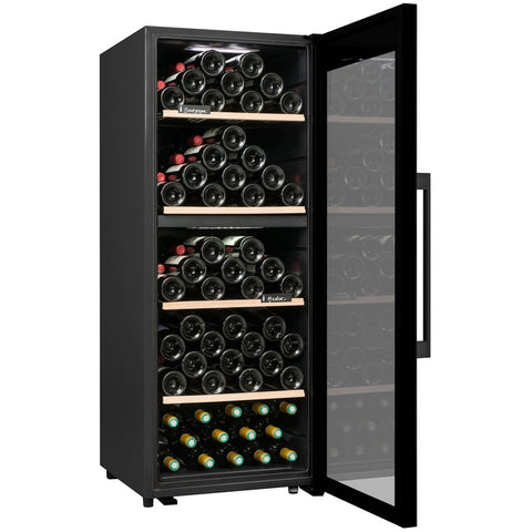 Double Temperature Black Wine Cellar Fridge 110 Bottles
