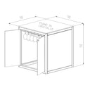 Stolik ze szklanym uchwytem na szkło Cubo z pleksiglasu/metalu