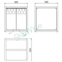 Stolik ze szklanym uchwytem na szkło Cubo z pleksiglasu/metalu