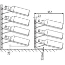 Front Wall 12x3 Bottle Rack in Steel