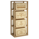 Holzmodul 4 Schieberegale K558 - 4 Kisten mit 6 Flaschen