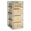 Holzmodul 4 Schieberegale K564 - 4 Kisten mit 12 Flaschen