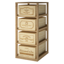 Holzmodul 4 Schieberegale K564 - 4 Kisten mit 12 Flaschen