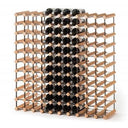 Uchwyt na butelki z drewna i stali na 110 butelek