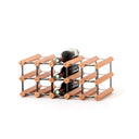 Uchwyt na butelki z drewna i stali na 15 butelek