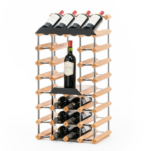 Wood-steel bottle rack 30 bottles
