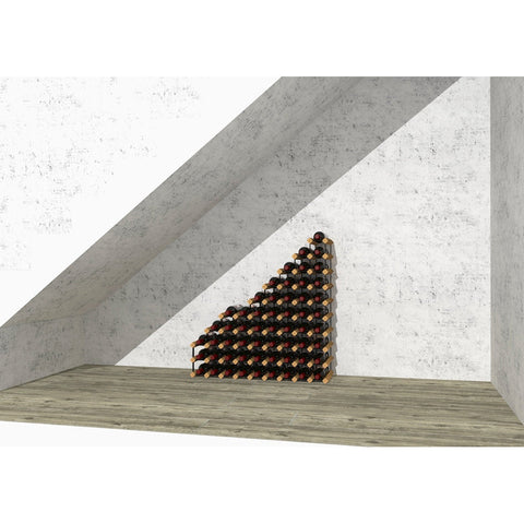 Portabottiglie Legno-Acciaio 57 bott. - Soluzione Sottoscala
