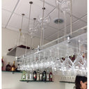 Wand- of hangende wijnrek voor 60 glazen van plexiglas