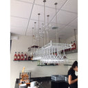 Wand- of hangende wijnrek voor 60 glazen van plexiglas