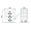 Pupitre Verticale 12 Champagne Portabottiglie in Plexiglass