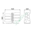 Verticale 12 Flessenrek van Plexiglas