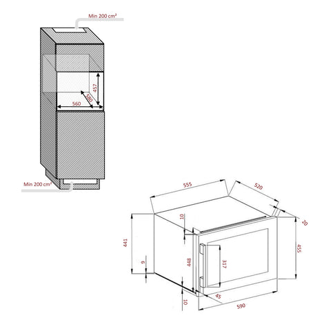 Cantinetta Frigo 24 S Incasso a Colonna Singola Temperatura