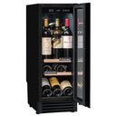 Vinoteca empotrable negra para 22 botellas, monotemperatura