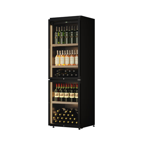Weinkeller Kühlschrank Schwarz 124 Flaschen mit doppelter Temperatur