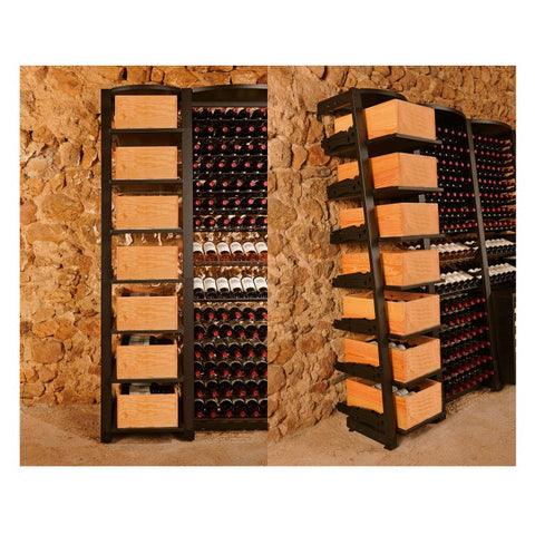 Estante de Acero - 2 Columnas + Contenedor 6 estantes deslizantes - 248 botellas