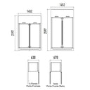 WineCave 2 Doors H.260 Wall or Island - Double Temperature - 420 bott.
